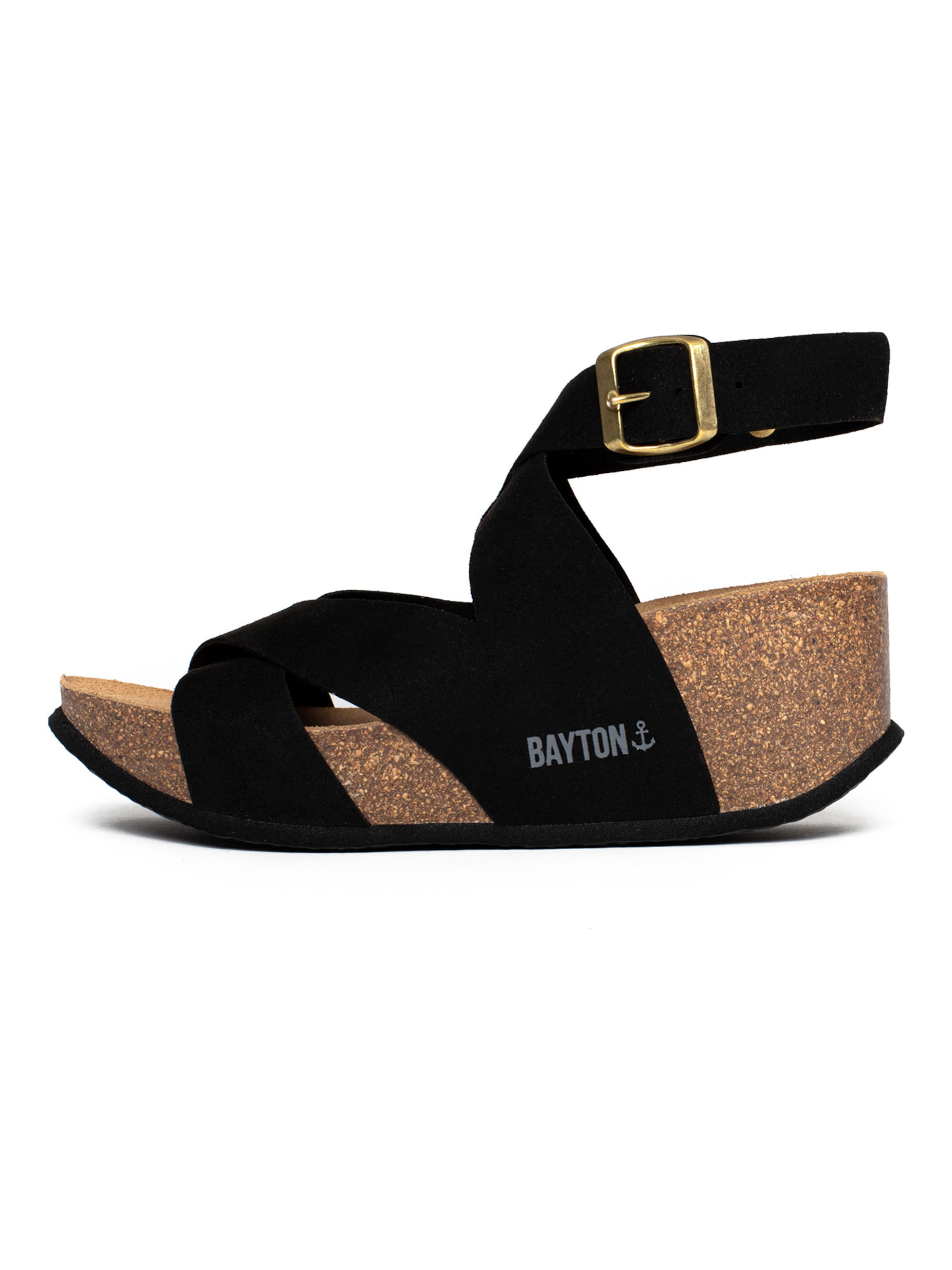 Bayton - Sandalias con hebilla 'Murcia' en negro: frente