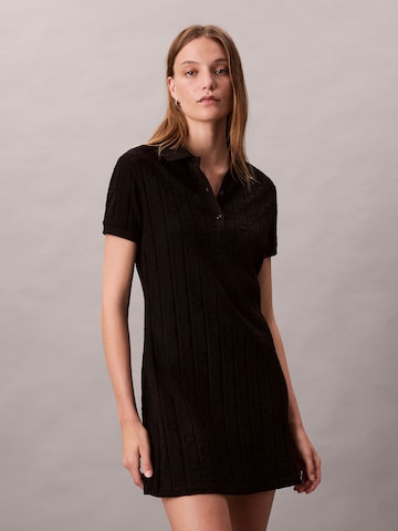 Rochie tricotat de la Calvin Klein Jeans pe negru: față