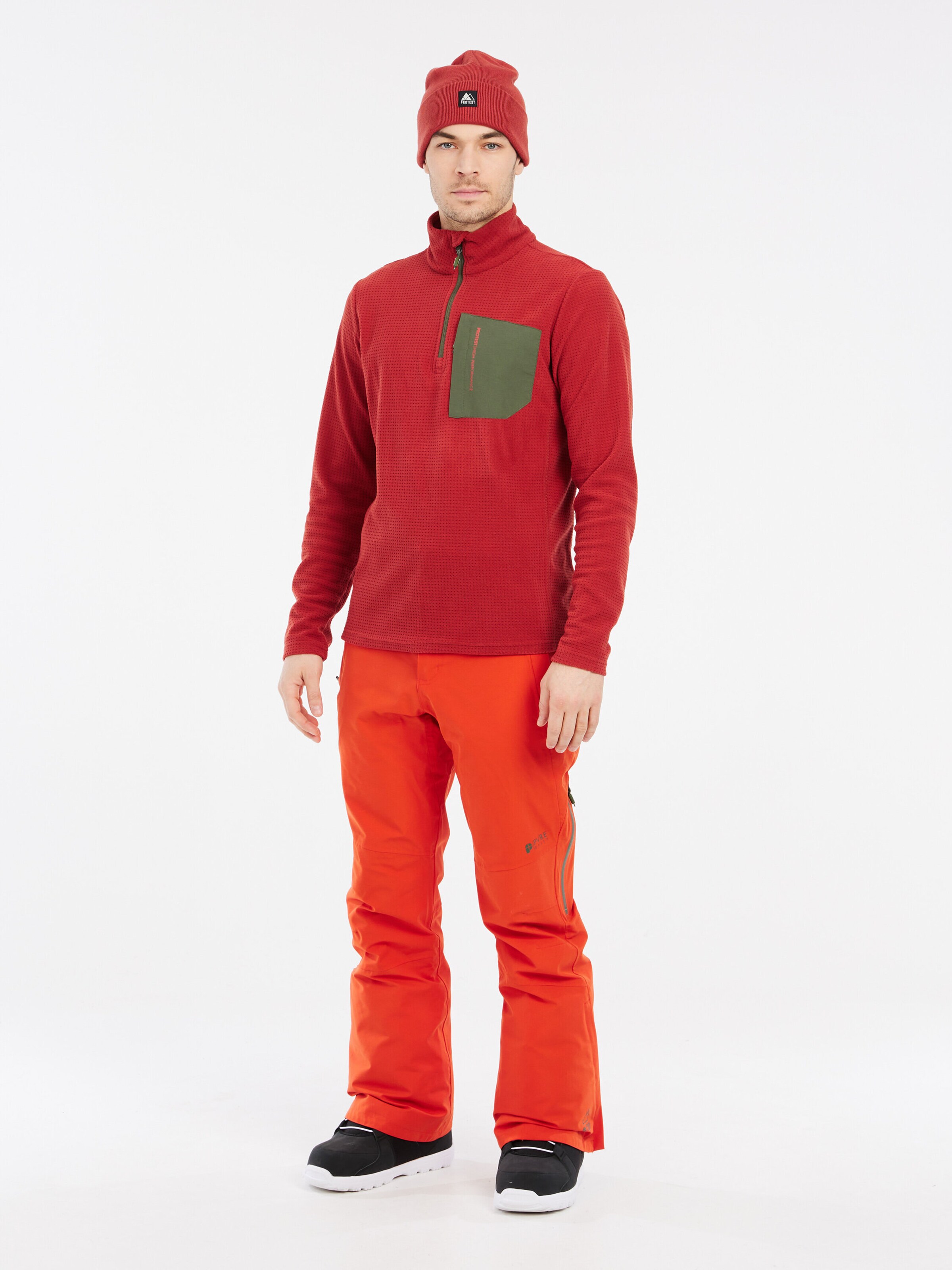 PROTEST Athletic Sweatshirt 'PRTCARE' in Red