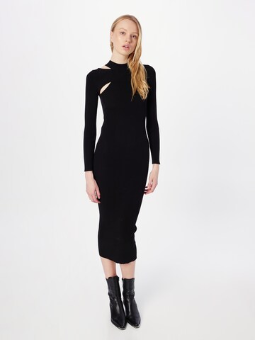 HUGO Stickad klänning 'Sirgin' i svart: framsida