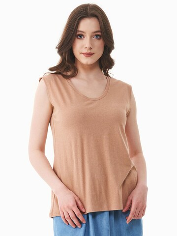 Organication Top in Brown: front