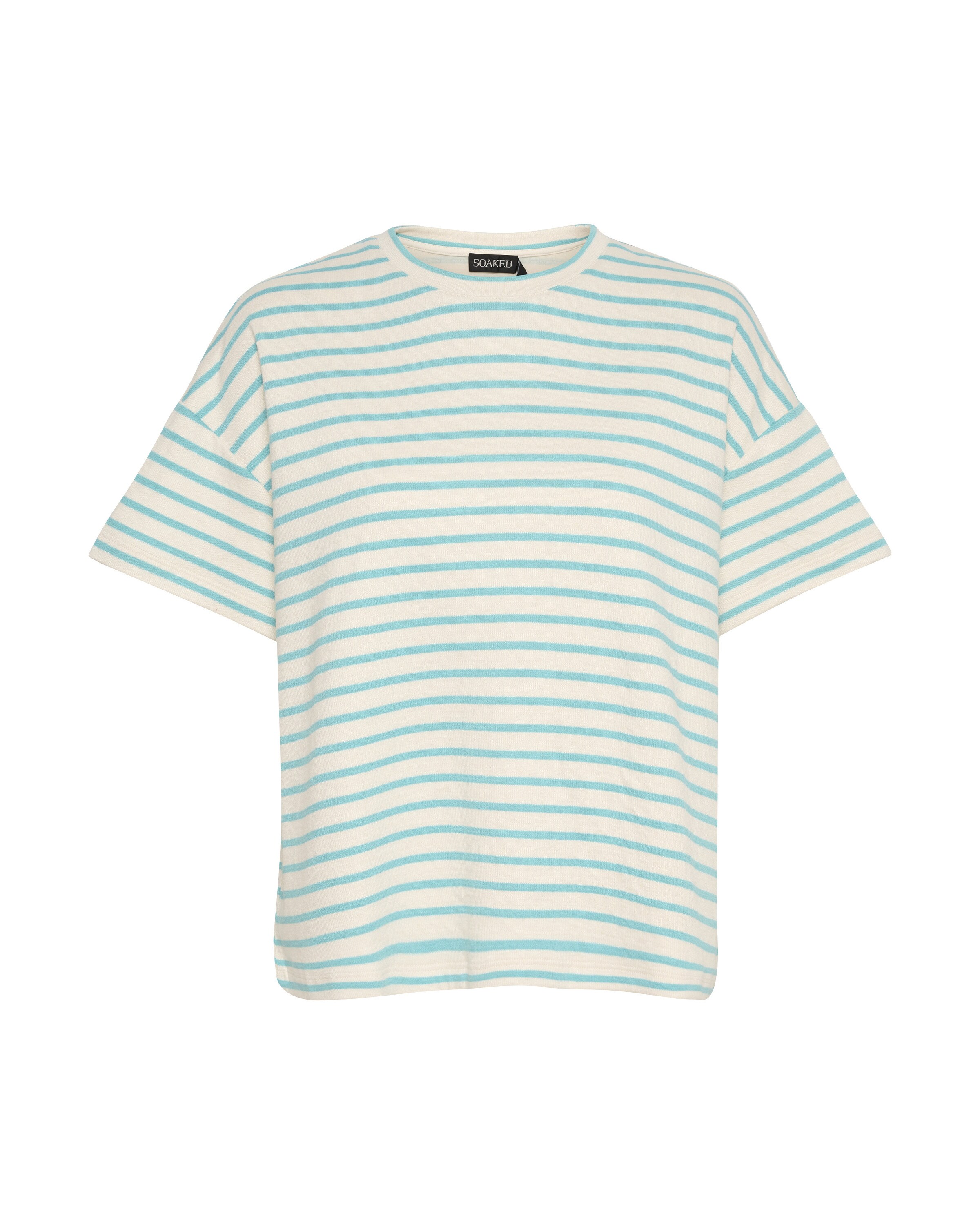 SOAKED IN LUXURY T-shirt 'Ingo Boxy Tee' en vert / blanc, Vue avec produit