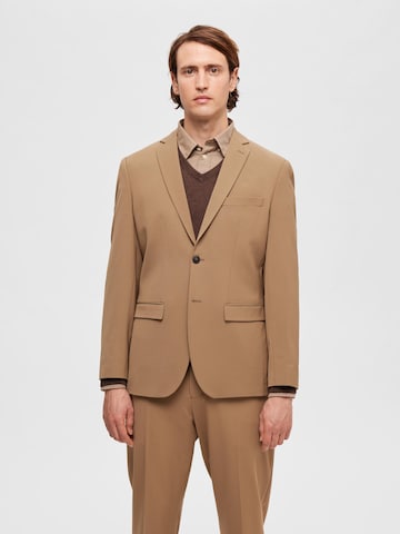 Coupe slim Veste de costume 'Liam' SELECTED HOMME en beige