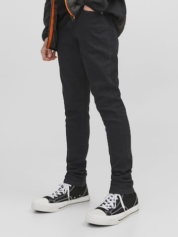 Jack & Jones Junior Skinny Jeans 'Liam' i svart: framsida