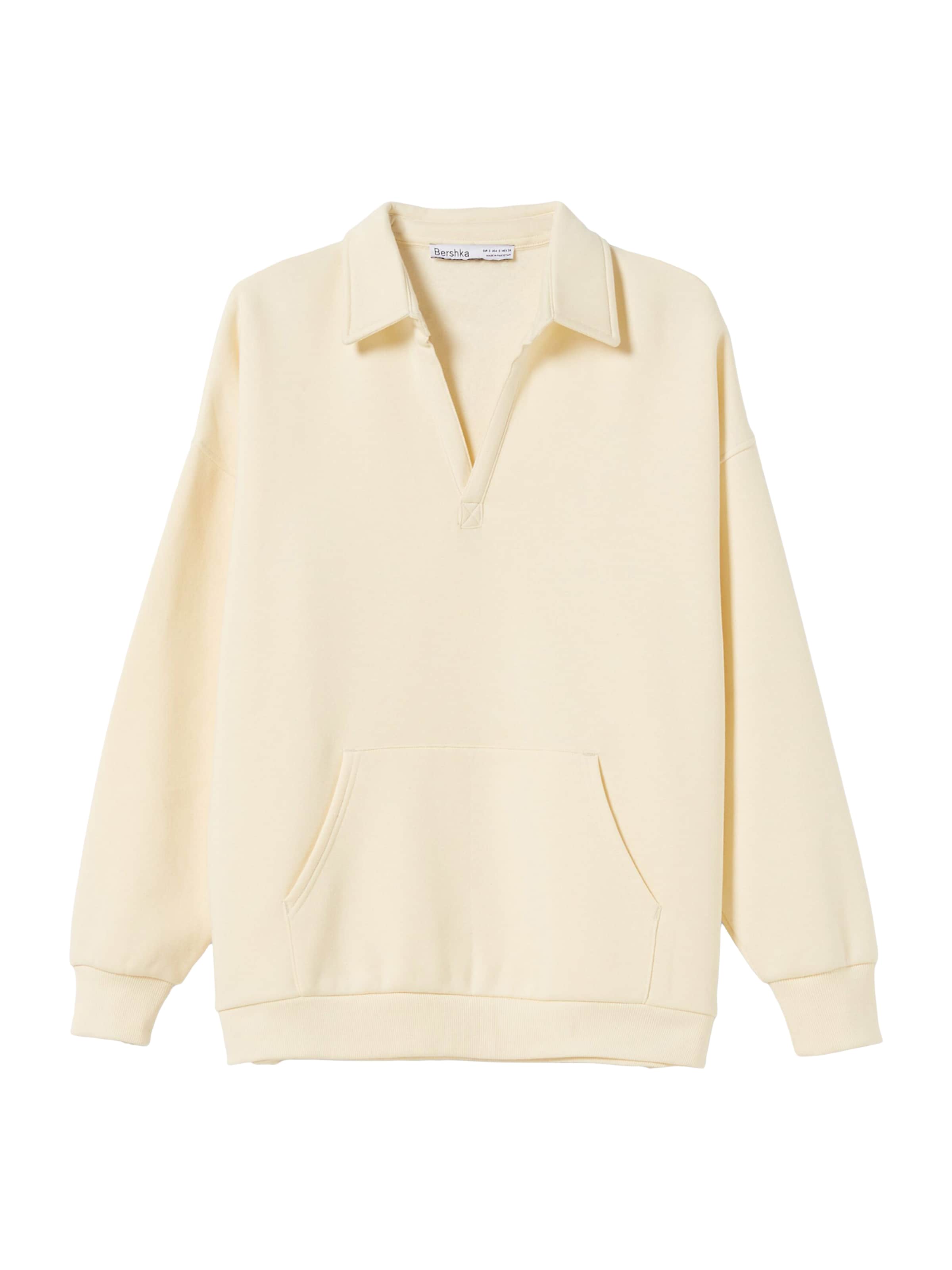 Sweat-shirt Bershka en beige : devant