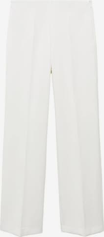 MANGO Flared Pleated Pants 'Iguana' in White: front