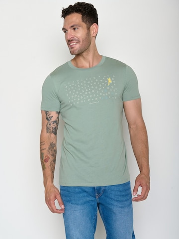 T-Shirt 'Guide Lifestyle Boulderer' GREENBOMB en vert : devant