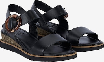 Desa Sandals in Black: front
