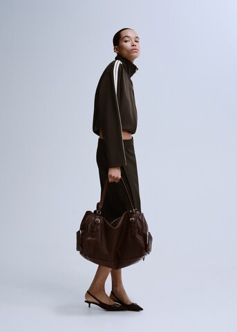 MANGO Zip-Up Hoodie 'Tri' in Brown