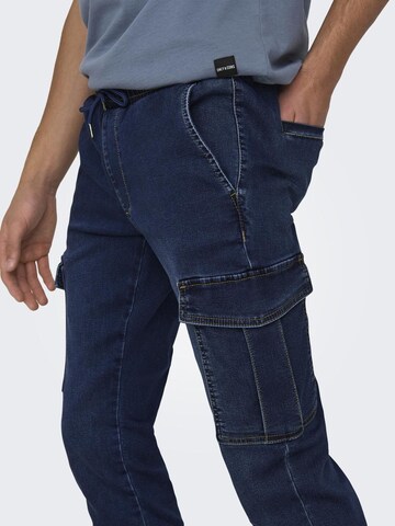 Slimfit Jeans cargo 'WEFT' di Only & Sons in blu