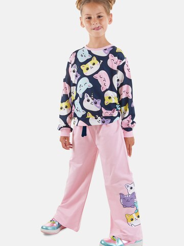 Survêtement 'Cute Cats' Denokids en rose : devant