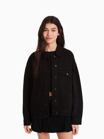 Bershka Between-Season Jacket in Black: front