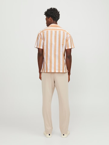 JACK & JONES Comfort fit Button Up Shirt 'Summer' in Orange