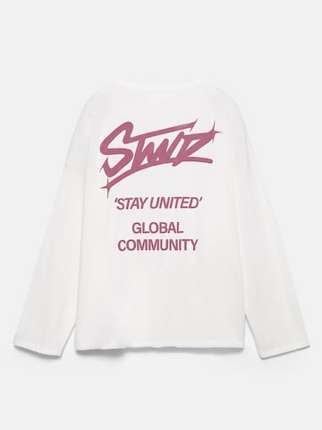 Tricou 'STWD ' de la Pull&Bear pe alb