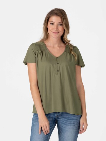 TIMEZONE - Blusa 'Romantic' en verde: frente