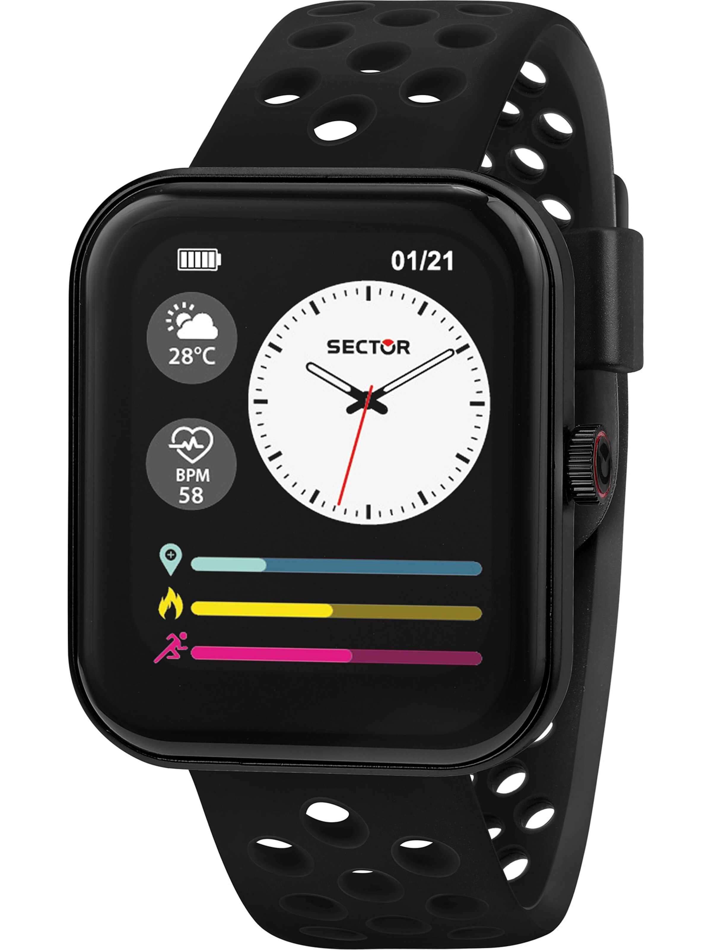 SECTOR Digitaluhr in Schwarz: Vorderseite