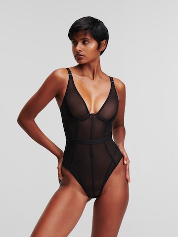 Karl Lagerfeld Bodysuit in Black: front