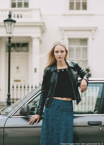 MANGO TEEN Between-Season Jacket 'Polib' in Black: front