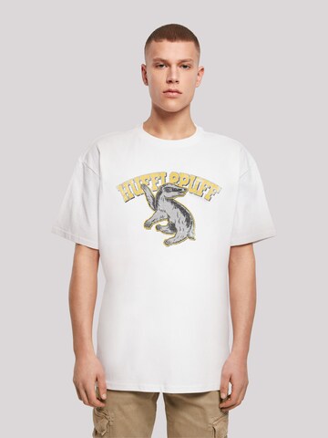 T-Shirt 'Harry Potter Hufflepuff Sport' F4NT4STIC en blanc : devant