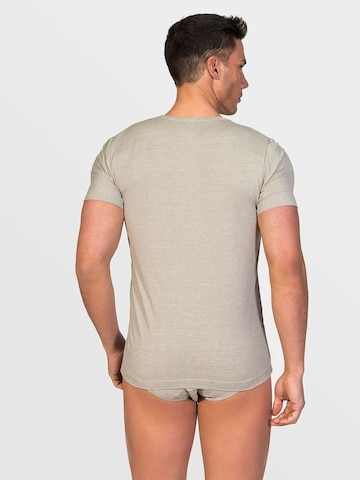 zd ZERO DEFECTS - Camiseta térmica 'Crew-Neck T-shirt Soya Yarn' en gris