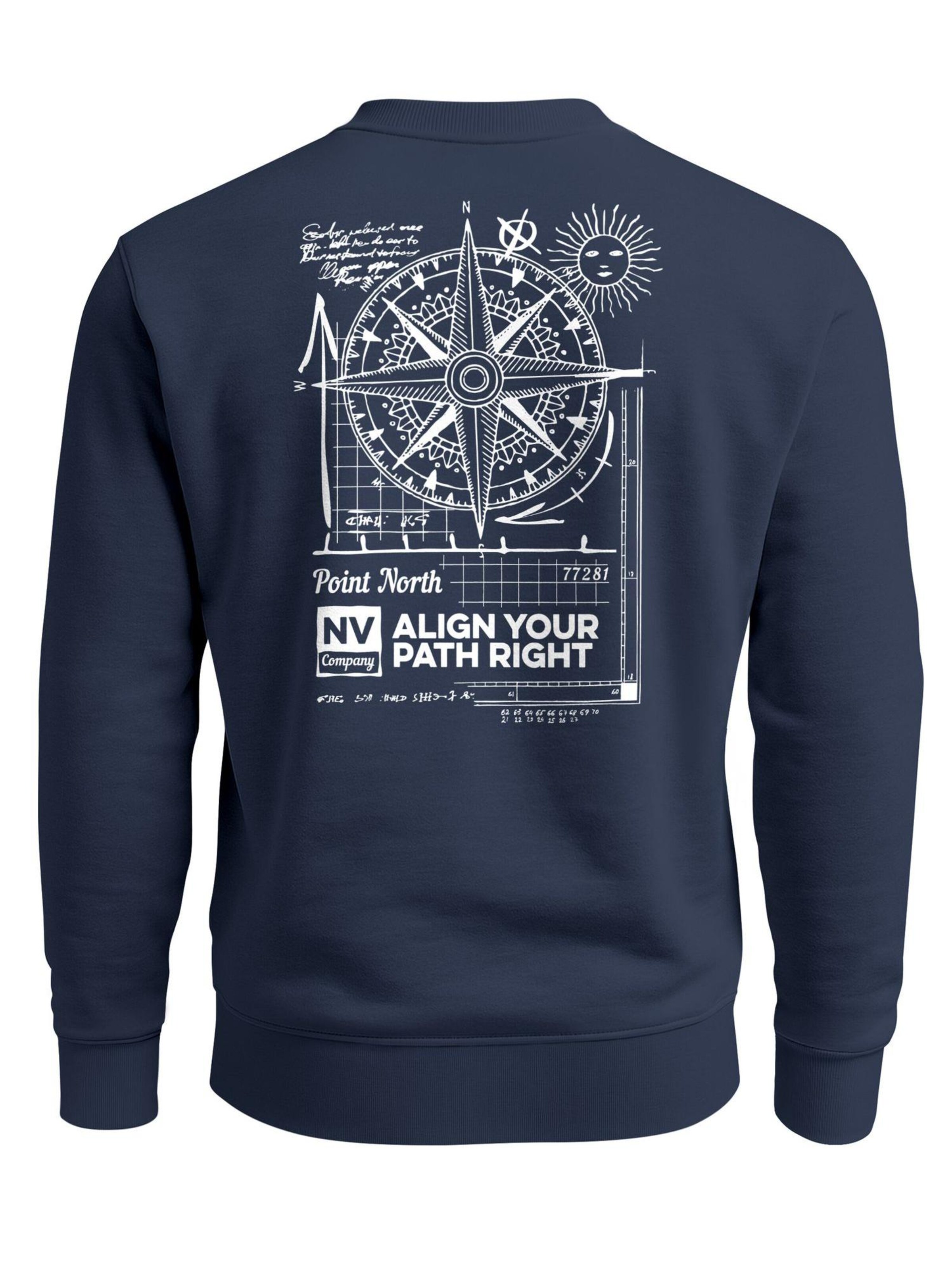 Neverless Sweatshirt 'Compass'‌‌‌ in Blau