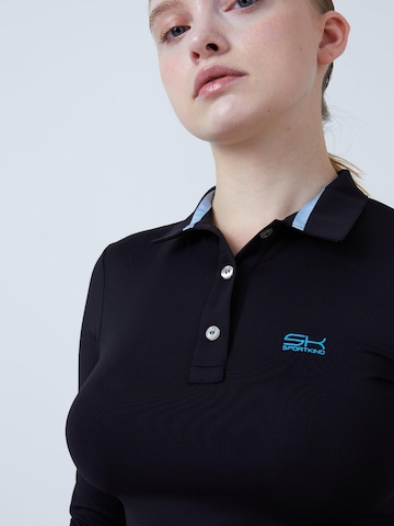 SPORTKIND Funktionsshirt 'Poloshirt Langarm'‌‌‌‌‌‌ in Schwarz