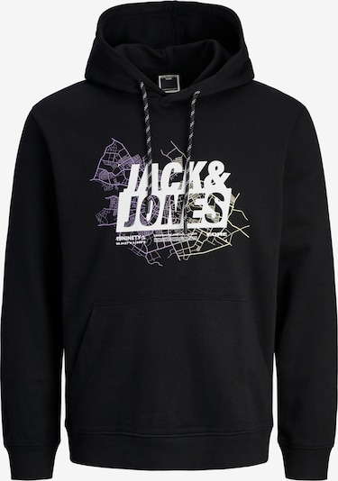 JACK & JONES Sweat-shirt 'Map' en jaune / violet clair / noir / blanc, Vue avec produit