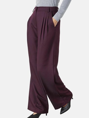 Wide Leg Pantalon à pince 'Almira' co'couture en violet
