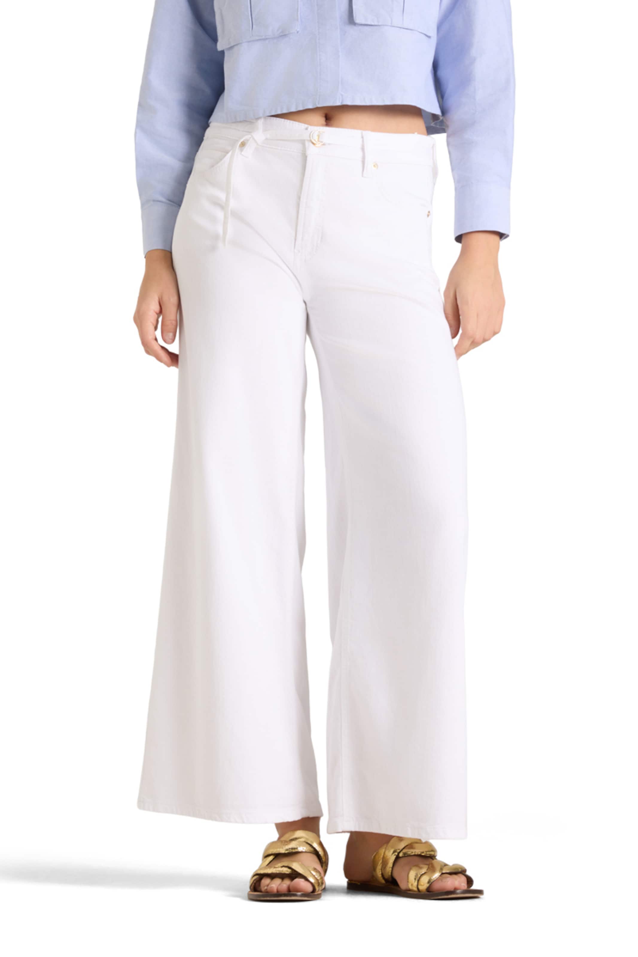 Cambio Wide leg Jeans in White: front