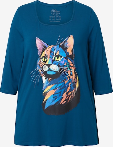 T-shirt Ulla Popken en bleu : devant