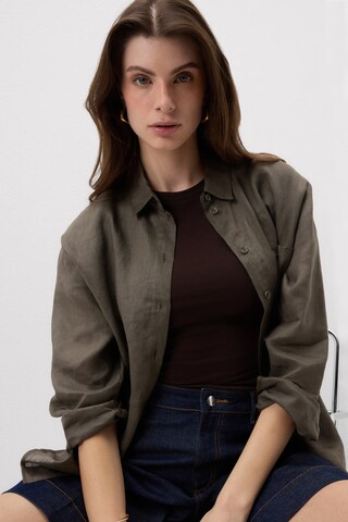 INTIMISSIMI Blouse 'The Pure Linen' in Green