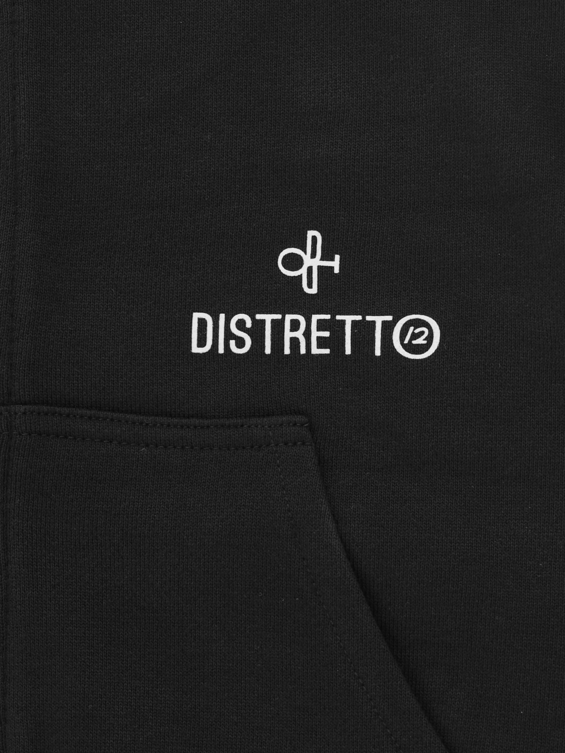 Distretto12 Zip-Up Hoodie 'LISBONA' in Black