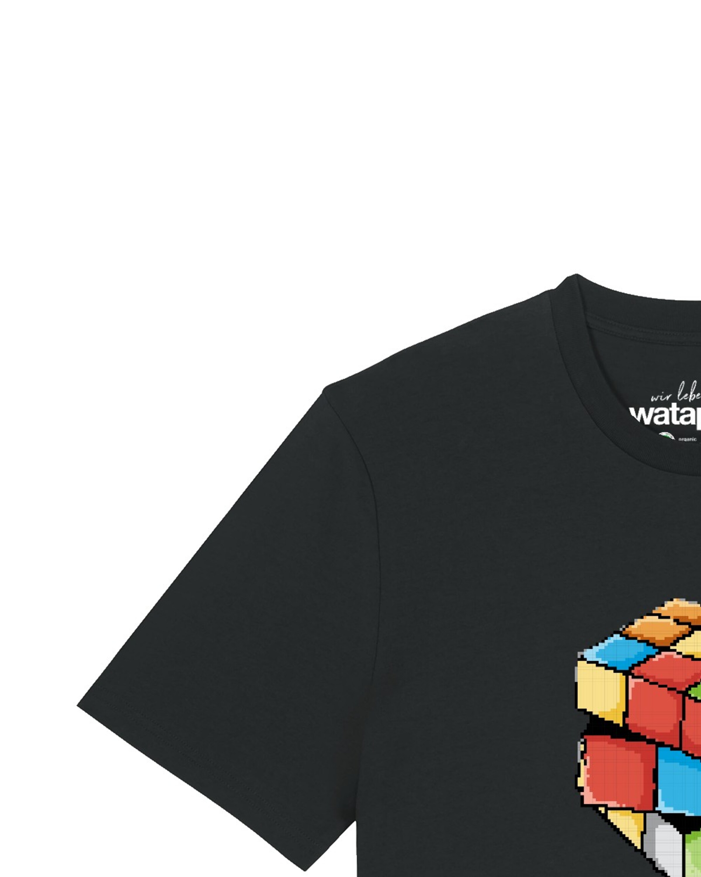 Maglietta 'Pixel Zauberwürfel' di Watapparel in nero