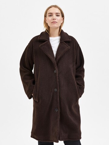SELECTED FEMME Between-Seasons Coat 'Lana' in Brown: front