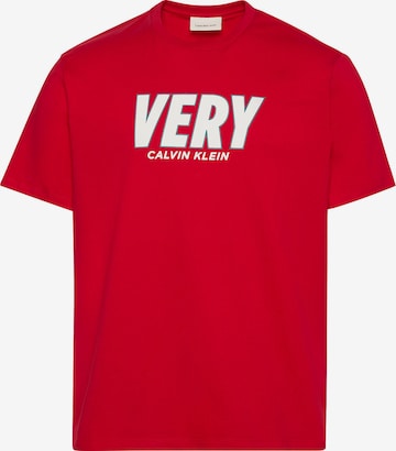 T-Shirt Calvin Klein Jeans en rouge : devant
