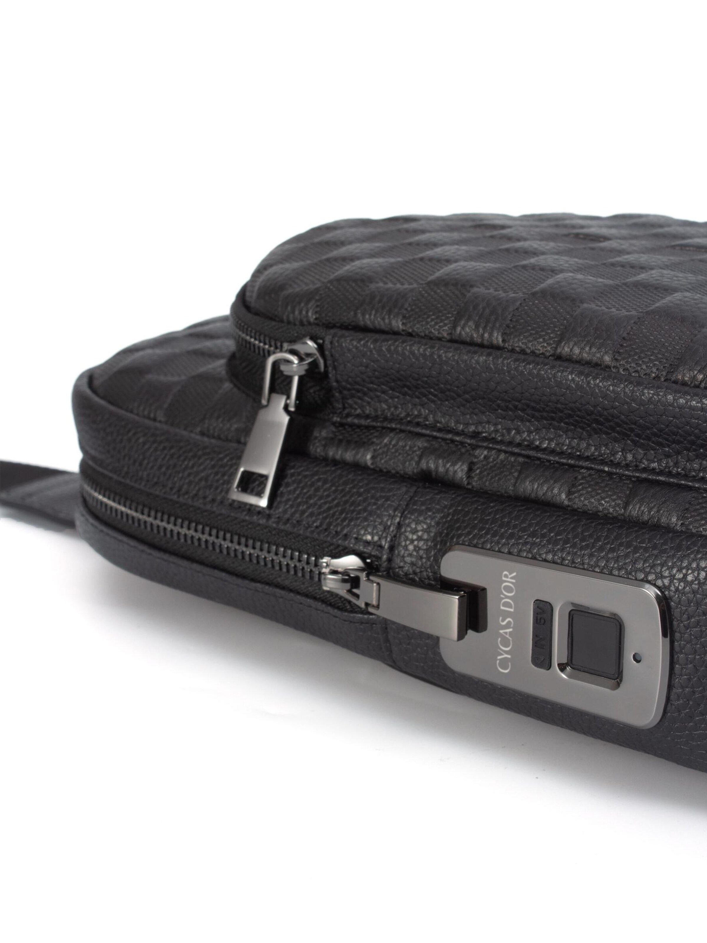 CYCAS D'OR Schoudertas 'AMBRÉNOIR FINGERPRINT RECOGNITION' in Zwart