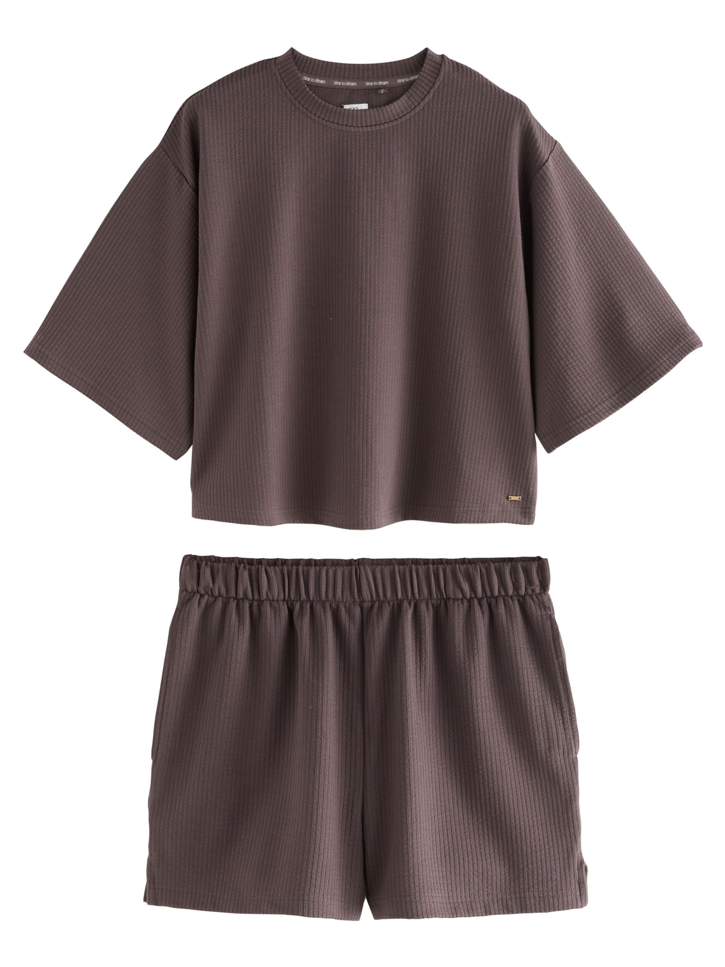 brūns Next Pidžama ar šortiem: no priekšpuses