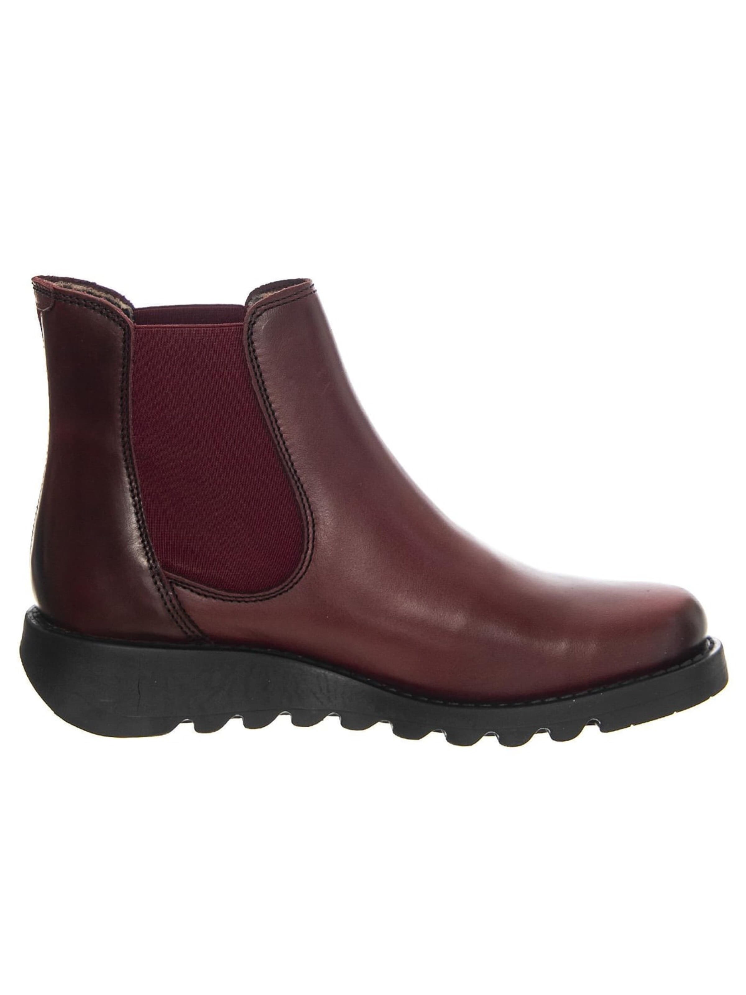 Boots chelsea 'W' Salv Rug Purple Elastic Burgundy Boots' di FLY LONDON in rosso