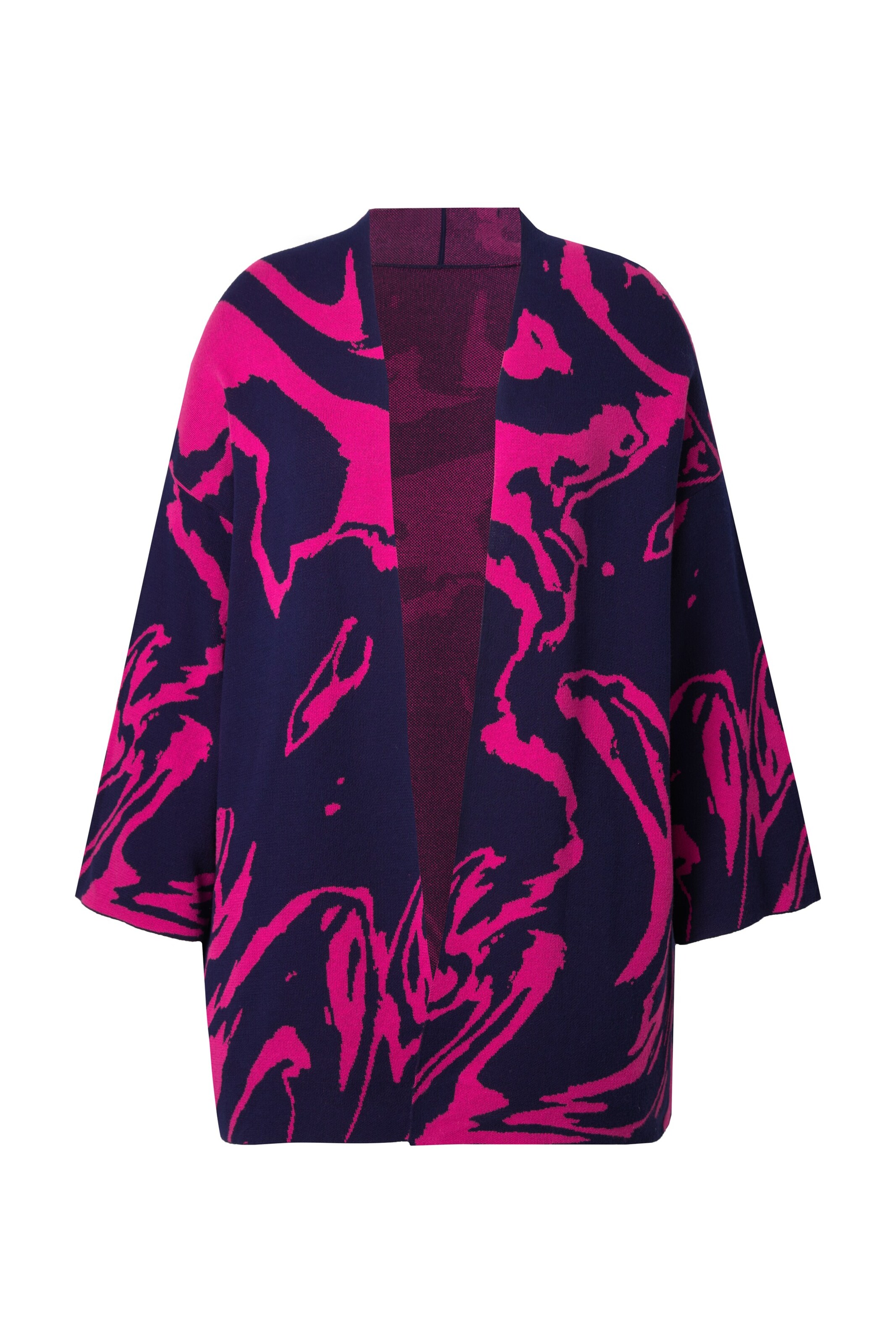 Ulla Popken Strickjacke in marine / pink, Produktansicht