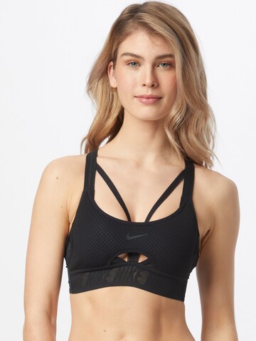 NIKE Bustier Sport bh 'Indy' in Zwart: voorkant