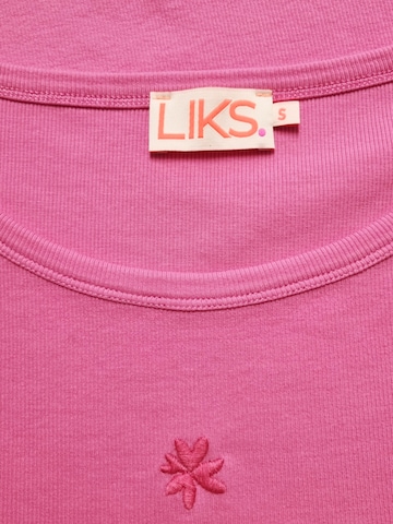 Haut 'Damen Ripp Top mit Stickerei - PetraC' LIKS. Munich en rose