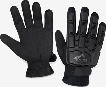 normani Full Finger Gloves ' Last Man Standing ' in Black: front