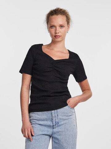 PIECES - Camiseta 'TANIA' en negro: frente