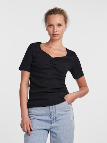 PIECES - Camiseta 'TANIA' en negro: frente