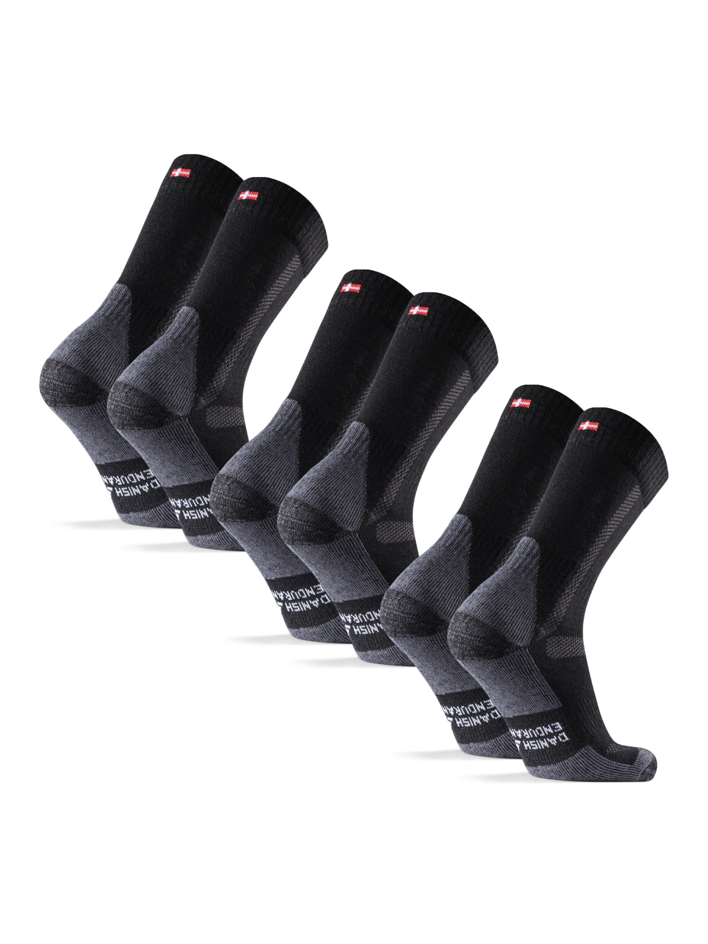DANISH ENDURANCE Socken 'Classic Hiking Crew' in Schwarz