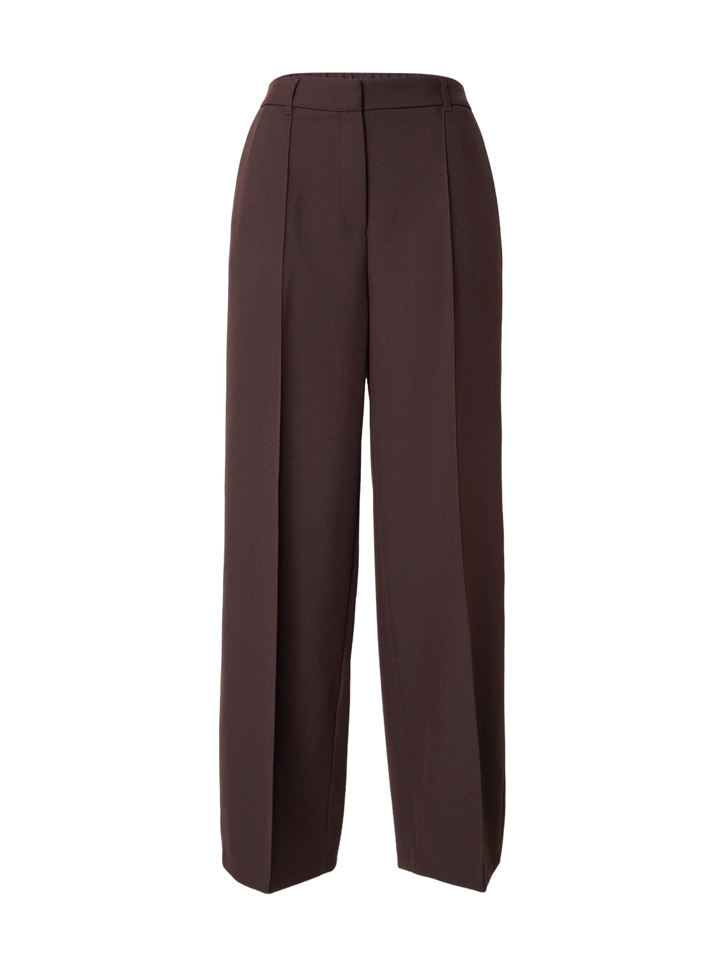 Wide Leg Pantalon à plis s.Oliver BLACK LABEL en marron : devant