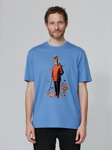 Watapparel Shirt 'Fancy Llama' in Blue: front