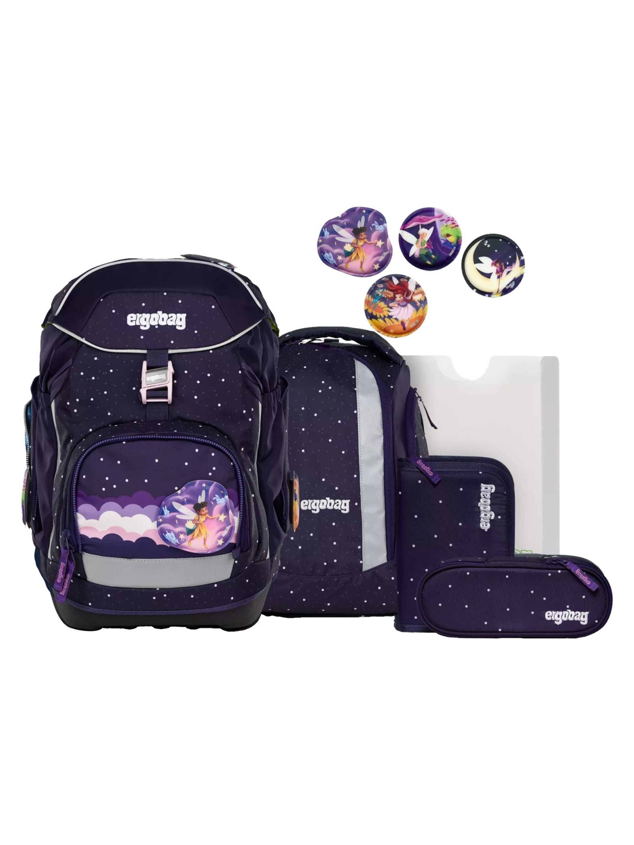 ergobag Backpack 'Schulranzen-Set pack Set' in Purple: front