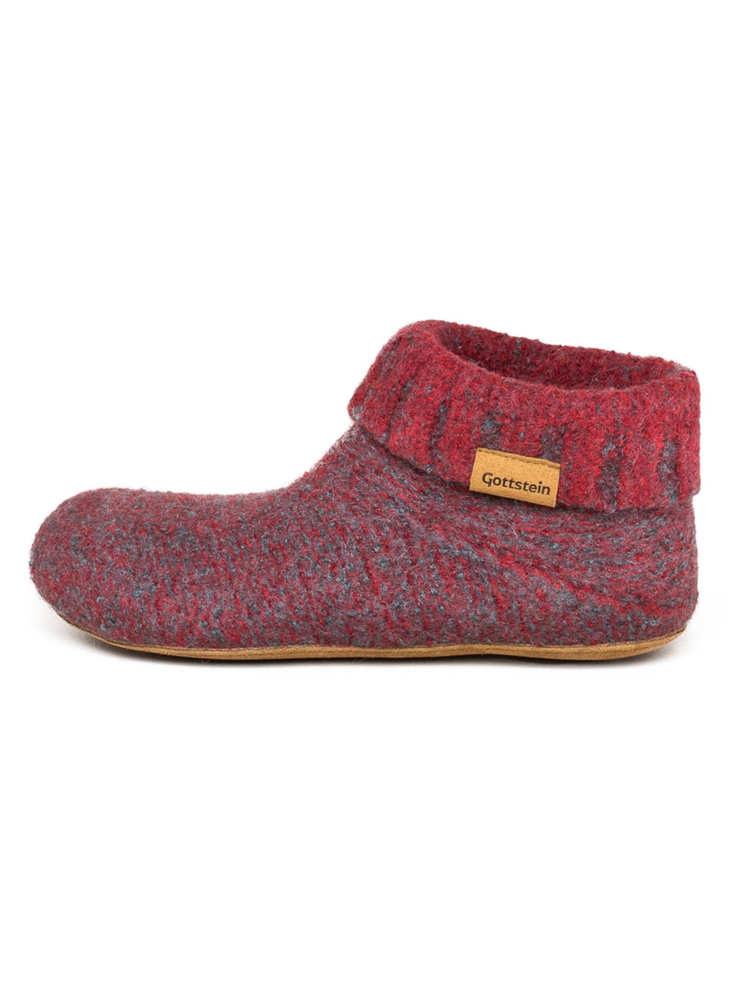 Gottstein Mules 'Knit Boot' in Red: front