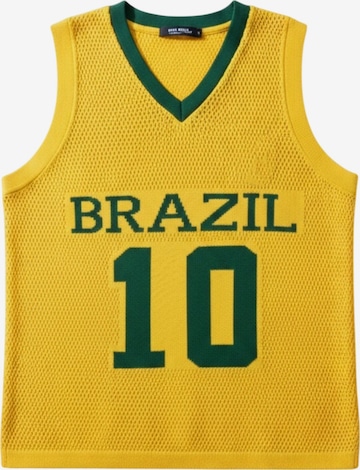Kleidermafia Paita 'Oversize Brazil Knit Tanktop - Yellow' värissä keltainen: etupuoli